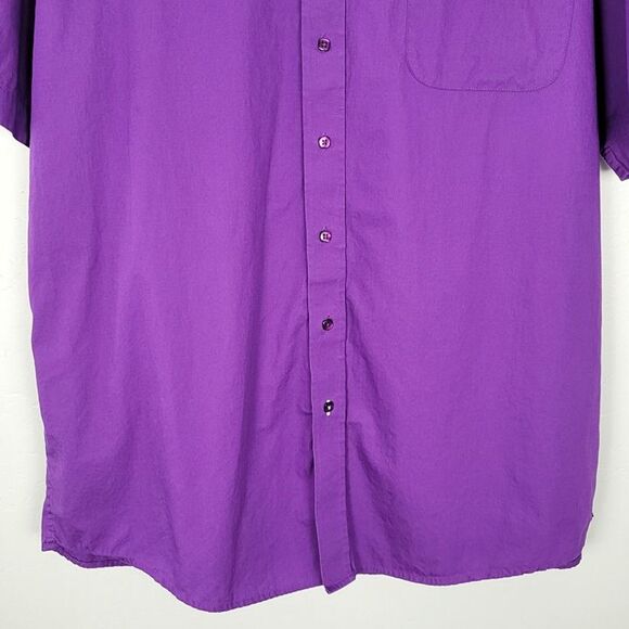 Cinch Size XL Button Down Shirt Short Sleeve Cotton Purple - Picture 5 of 9